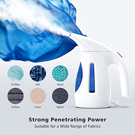 Hilife Steamer for Clothes, Clothes Steamer Steam Iron, Handheld Travel Clothing Steamer, 240ml Big Capacity, Wrinkles Remover, Mini Portable Garment Steamer for Home, Office and Travel