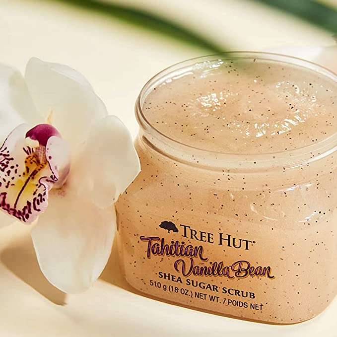 Tree Hut Tahitian Vanilla Bean Shea Sugar Scrub, Tahitian Vanilla Bean, 18 Oz