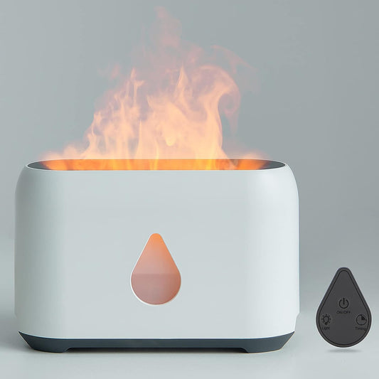 Flame Oil Diffuser,Upgraded Aromatherapy Diffuser Humidifier with 3 Timer & Ajustable Brightness - Cool Mist Scent Air Diffuser for Room, Home, Bedroom