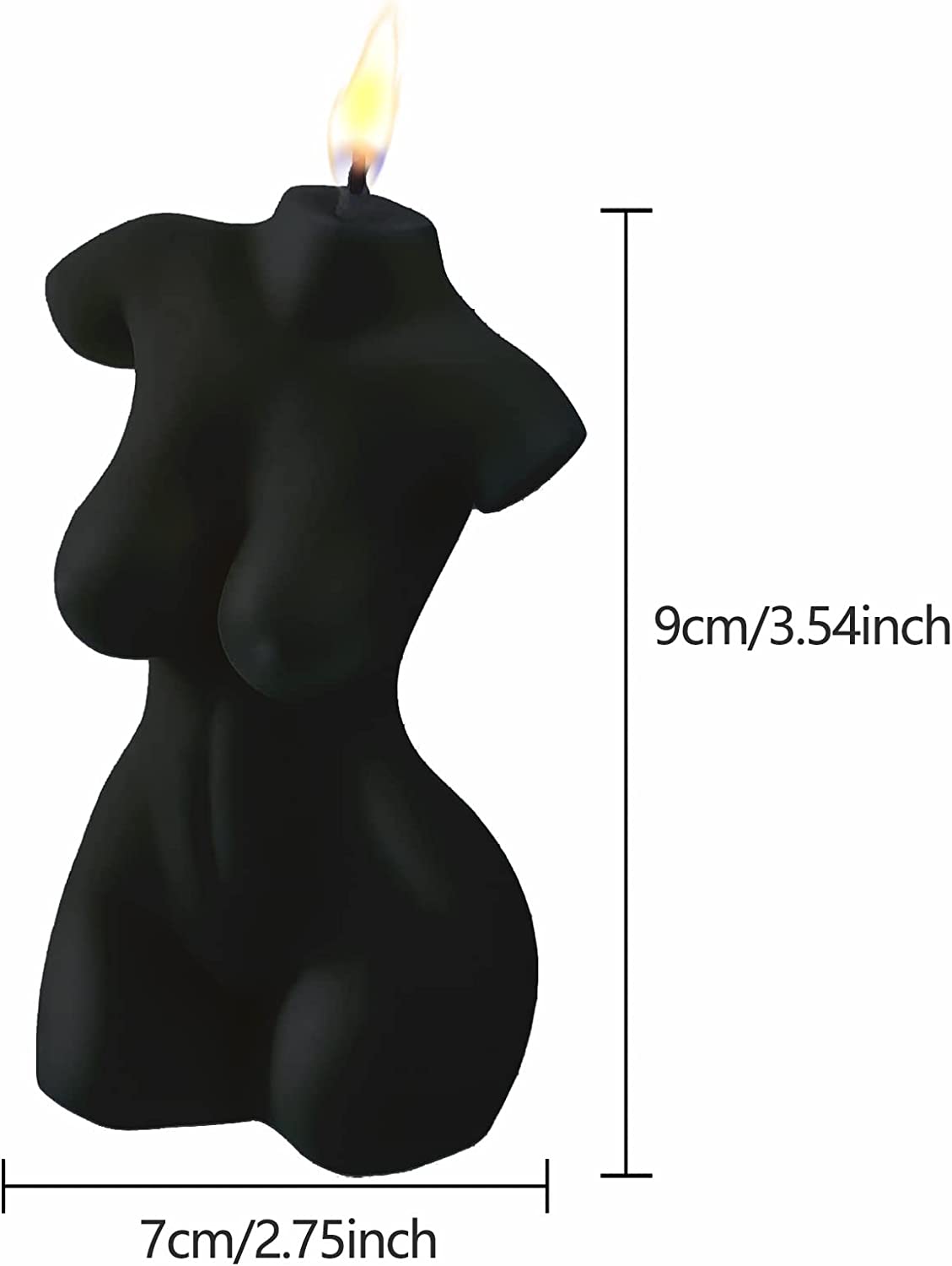 2PCS Body Shaped Candles, Body Soy Candle Female Body Shaped Candle Woman Torso Candle Home Decoration for Bedroom Bathroom Aesthetic Decoration (White and Black)