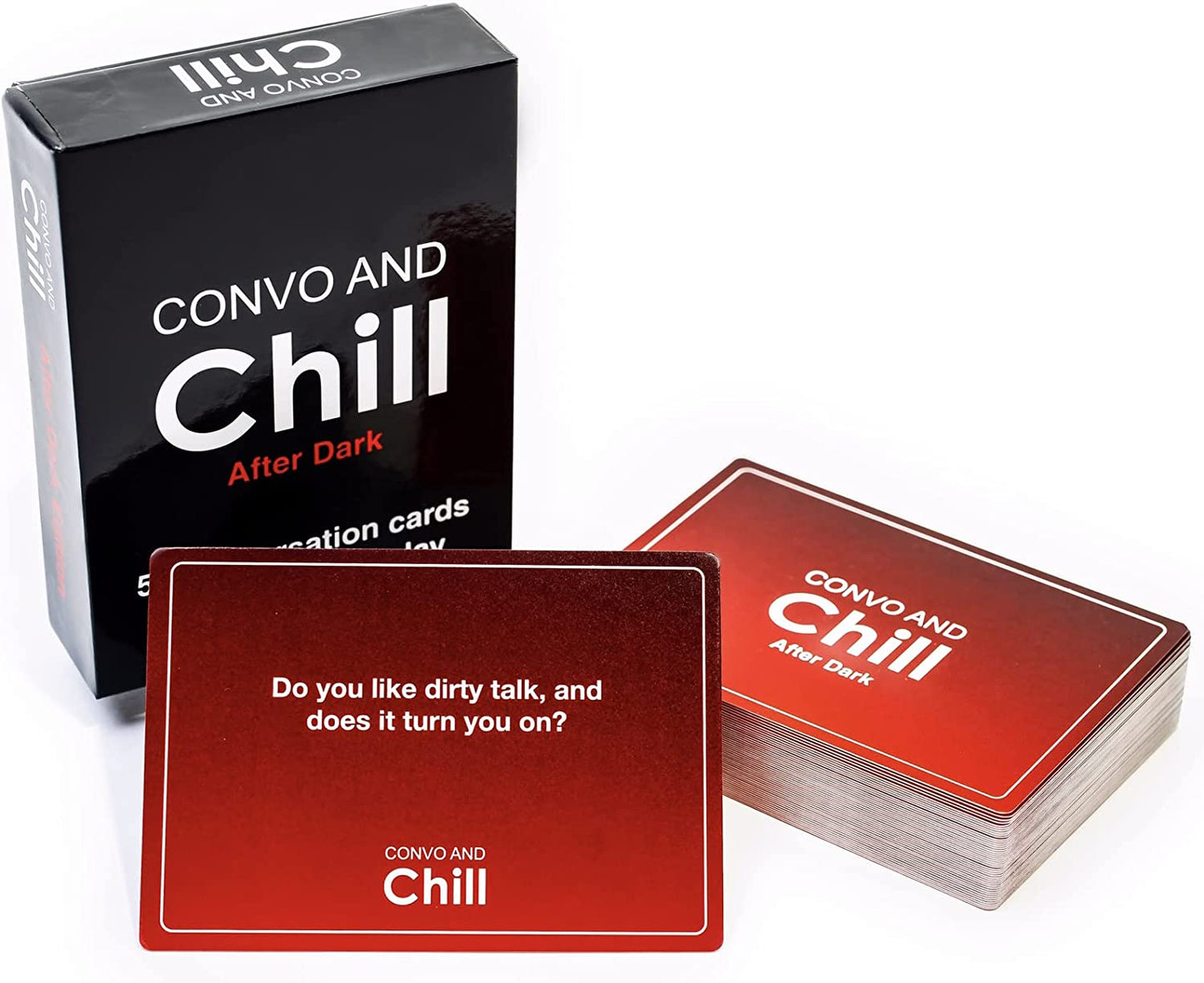 Convo and Chill After Dark Edition - for Game Night or Date Night! Spark Fun and exciting Conversations About Bedroom topics with Your Friends or with a Romantic Partner.