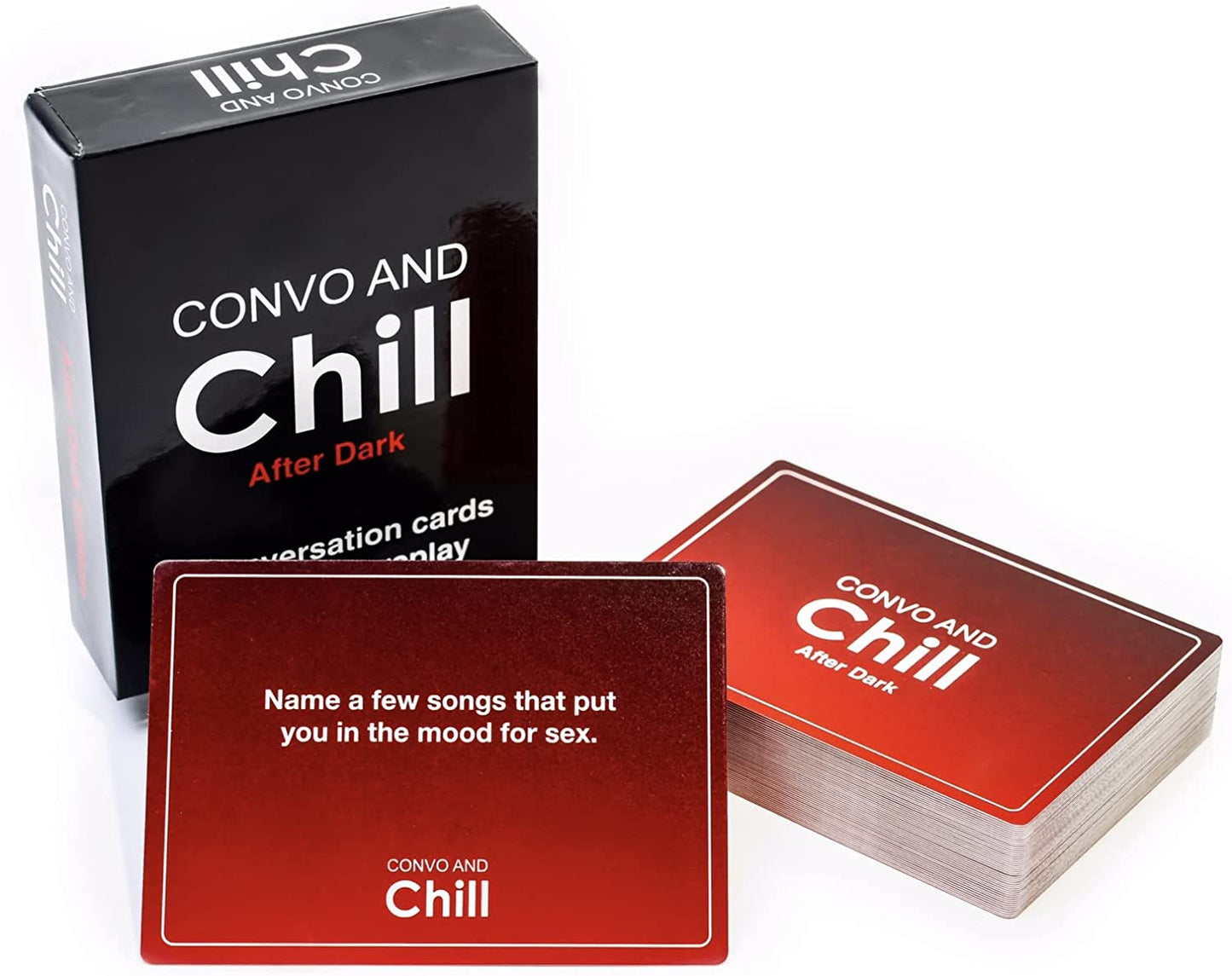 Convo and Chill After Dark Edition - for Game Night or Date Night! Spark Fun and exciting Conversations About Bedroom topics with Your Friends or with a Romantic Partner.